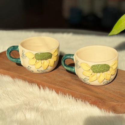 Sunflower Bloom Handmade Coffee Mug
