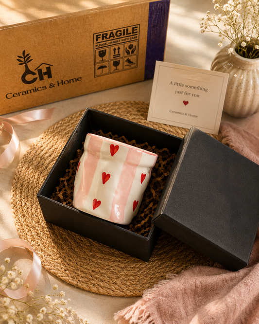 Sweetheart Striped Ceramic Coffee