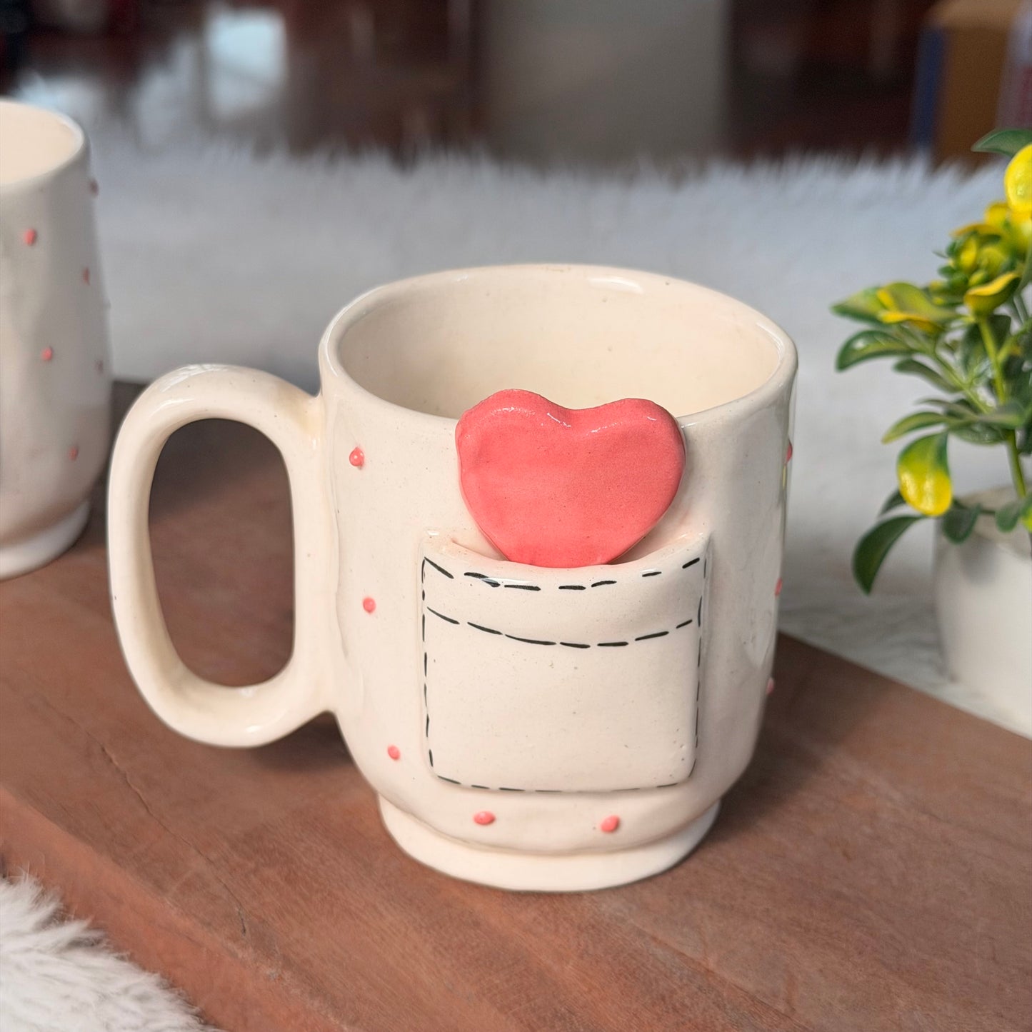 Handcrafted Pocket of Love Ceramic Mug