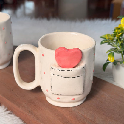 Handcrafted Pocket of Love Ceramic Mug