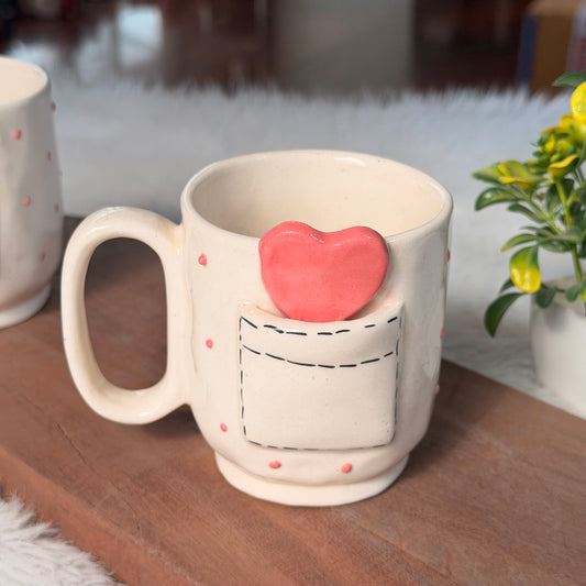 Handcrafted Pocket of Love Ceramic Mug