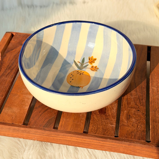 Mediterranean Citrus Hand-Painted Ceramic Bowl