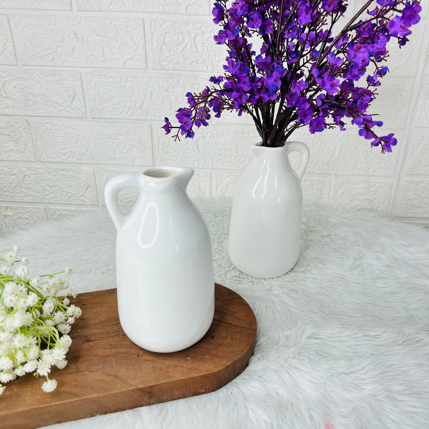 Luna White Gloss Jug Vase