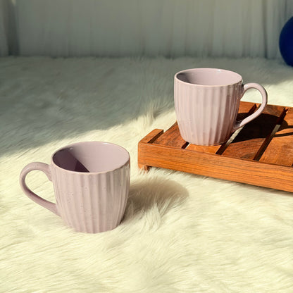 Lavender Ribbed Ceramic Coffee Mug