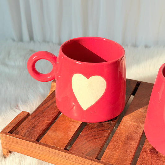 Scarlet Heart Ceramic Coffee Mug