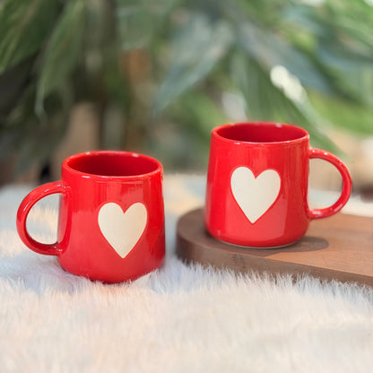 Red Heart Ceramic Coffee Mug