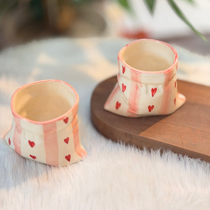 Crumpled Heart Ceramic Coffee Pouch