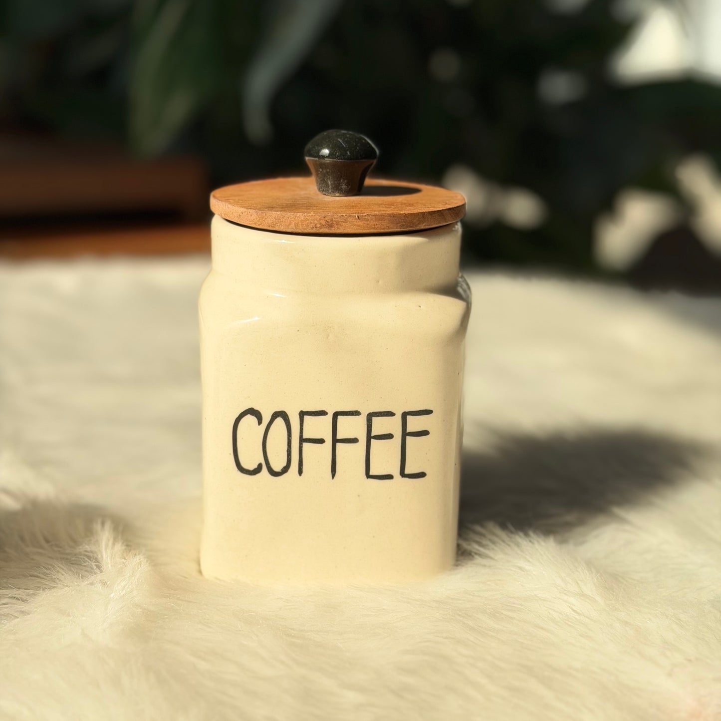 Coffee Canister with Wooden Lid
