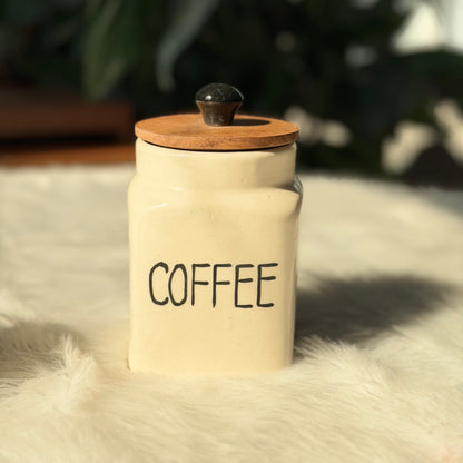 Coffee Canister with Wooden Lid
