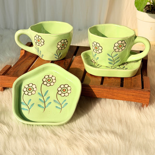 Meadow Bloom Ceramic Cup & Saucer Set