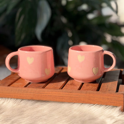 Blush Pink Heart Ceramic Mug
