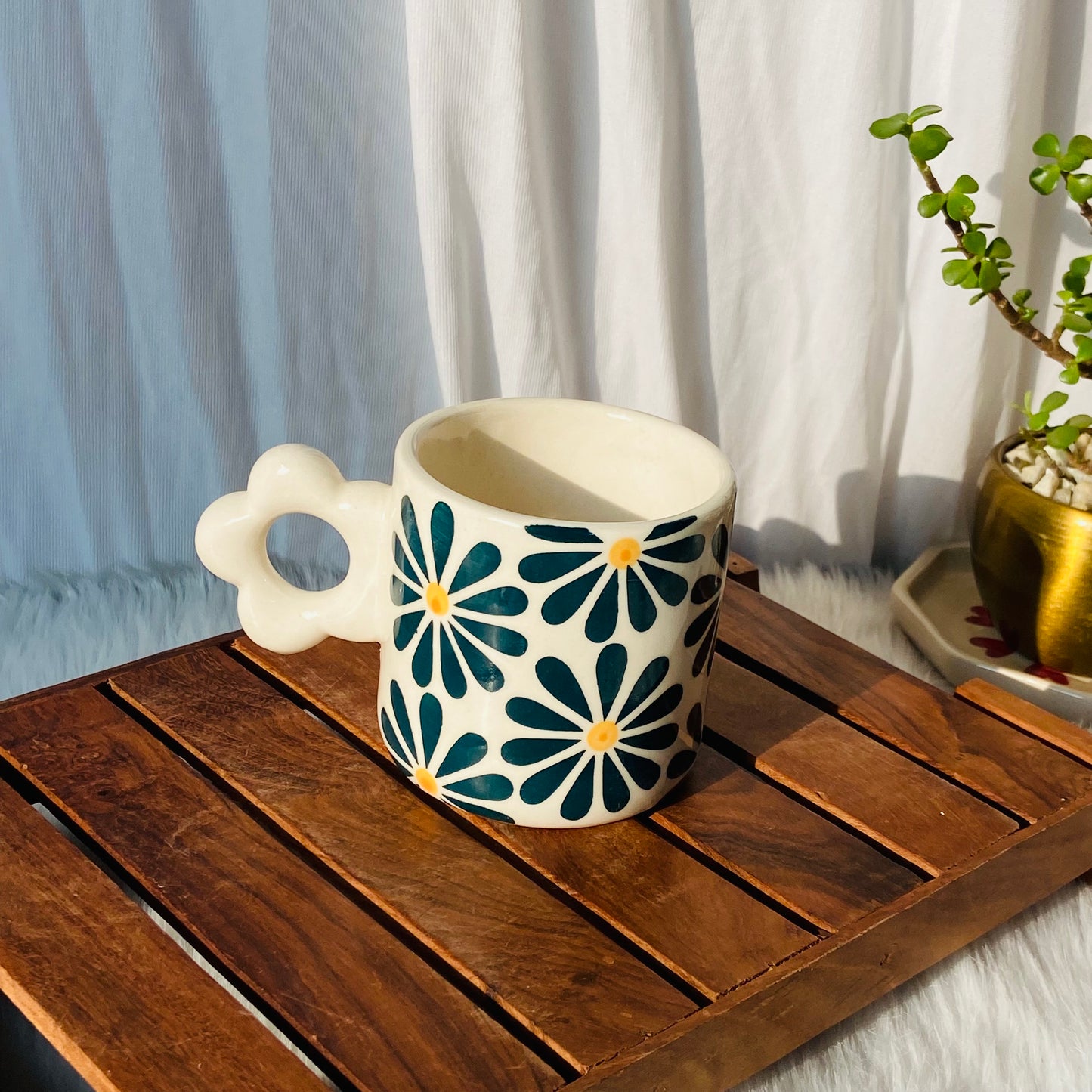 Green Flower Mug