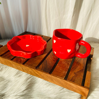 Red Heart Cup Saucer