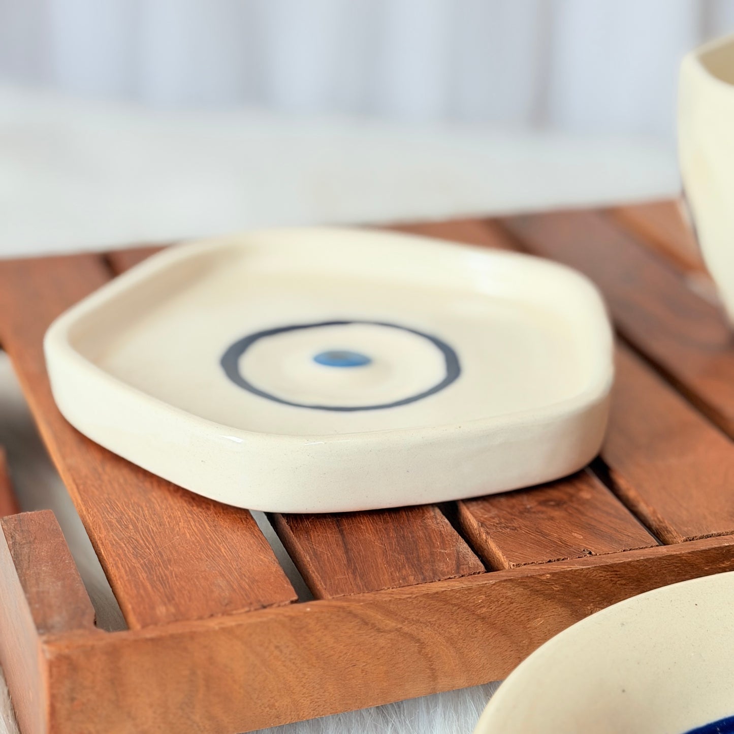 Nazar Eye Handcrafted Ceramic Breakfast Set (3-Piece)