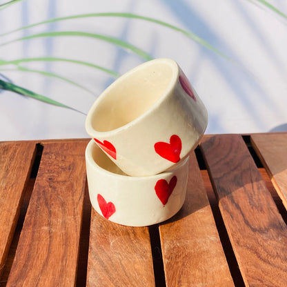 Mini Love Dots Ceramic Bowls – Set of 2