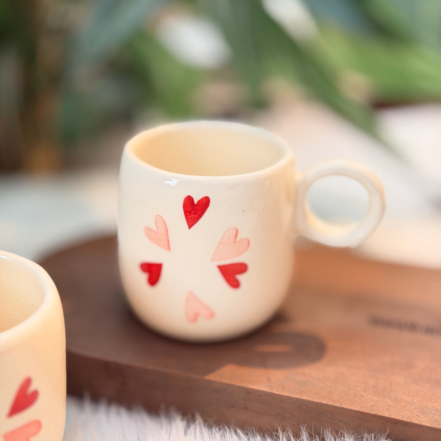 Heart Print Ceramic Mug – Minimalist Love Coffee Mug (300 ml)
