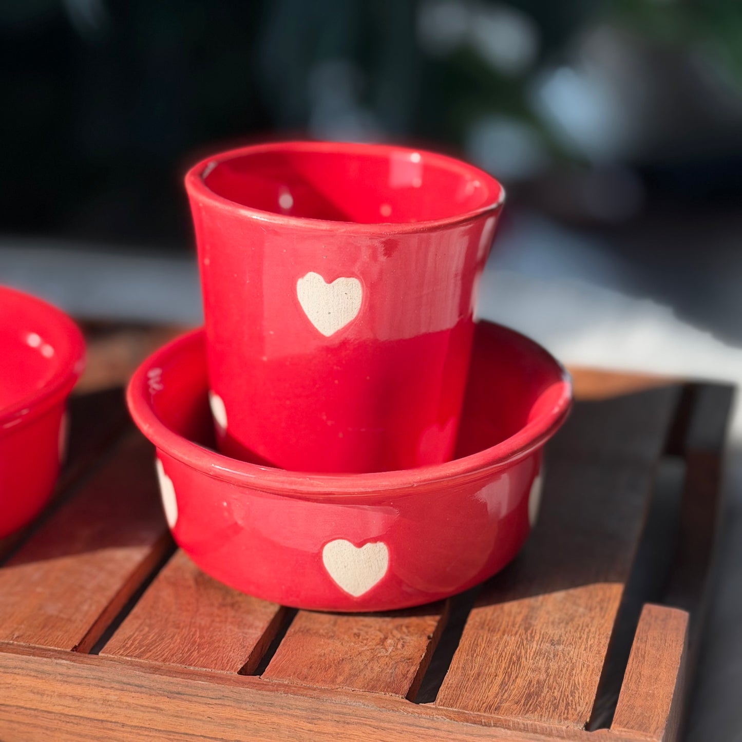 Red Heart Filter Coffee Set