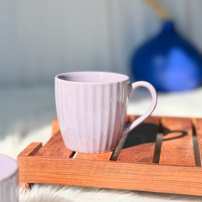 Lavender Ribbed Ceramic Coffee Mug