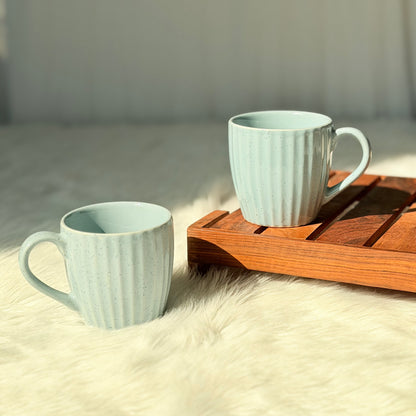 MistSpeck Ribbed Ceramic Coffee Mug