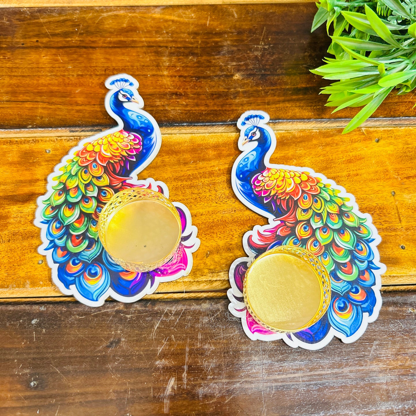 Peacock Tea Light Holder (Set of 2)
