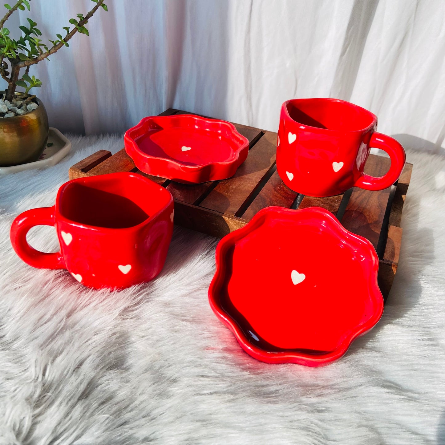 Red Heart Cup Saucer