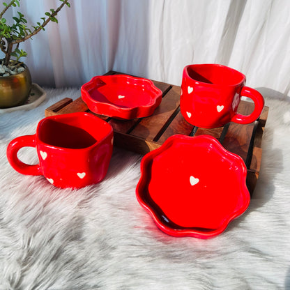 Red Heart Cup Saucer