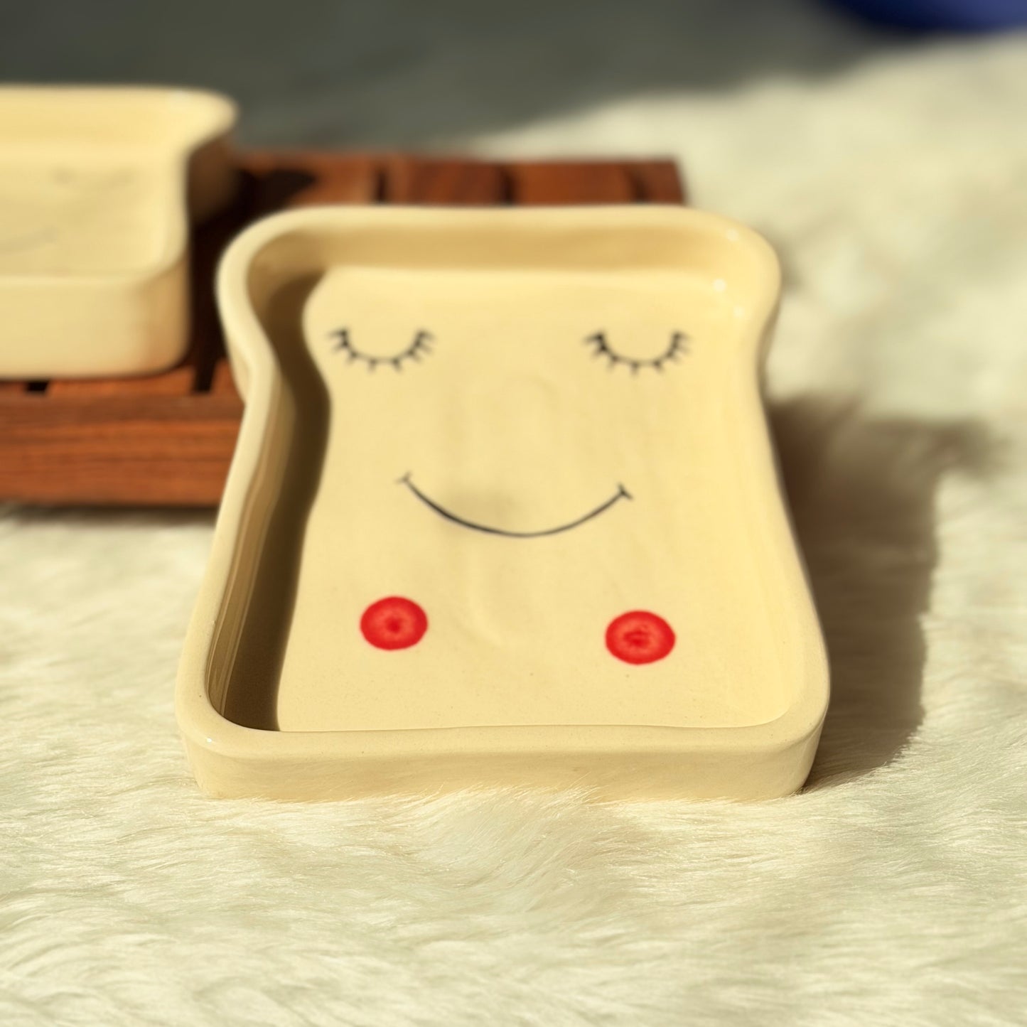Smiley Toast Ceramic Snack Dish