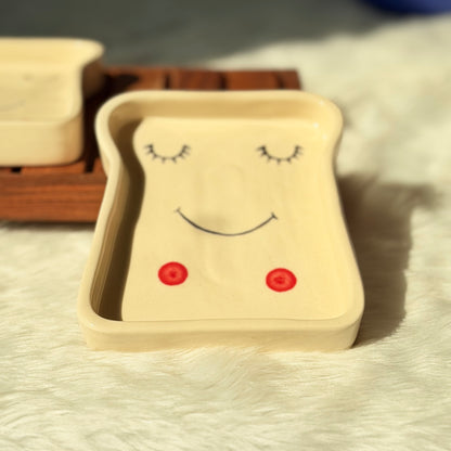 Smiley Toast Ceramic Snack Dish