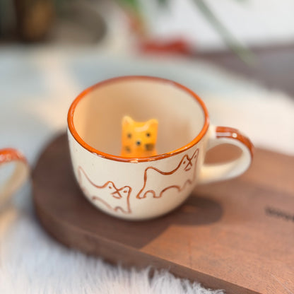 Cat Surprise Ceramic Coffee Mug | Cute Kitty Inside Mug