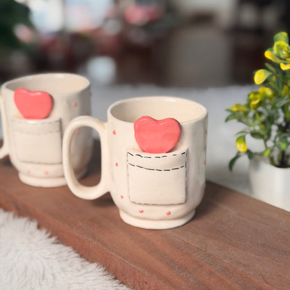 Handcrafted Pocket of Love Ceramic Mug