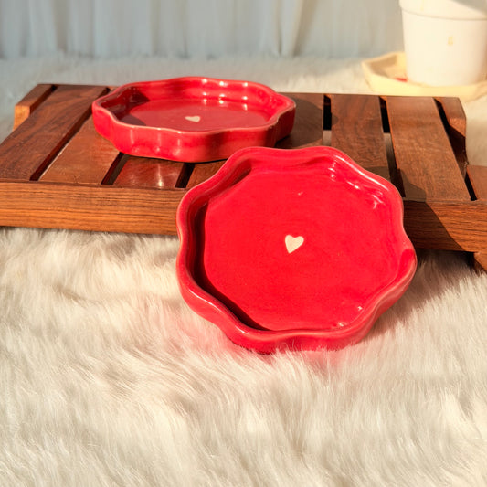 Scarlet Love Heart Ceramic Trinket Dish