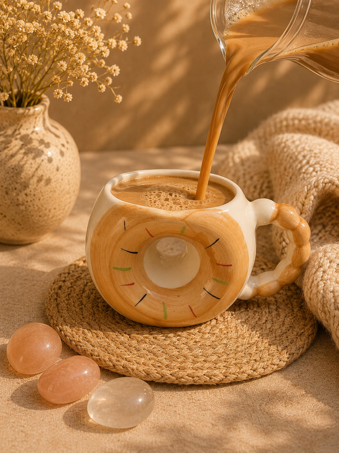Handcrafted Orange Donut Ceramic Mug – 350 ML