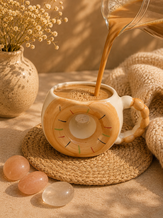 Handcrafted Orange Donut Ceramic Mug – 350 ML