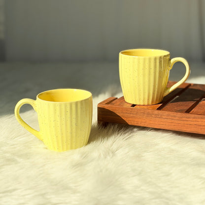 SunnySpeck Ribbed Ceramic Coffee Mug