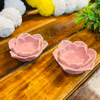 Pink Flower T-Light Holder ( set of 1 )