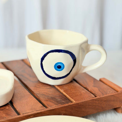 Nazar Eye Handcrafted Ceramic Breakfast Set (3-Piece)
