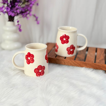 Red Blossom Ceramic Mug