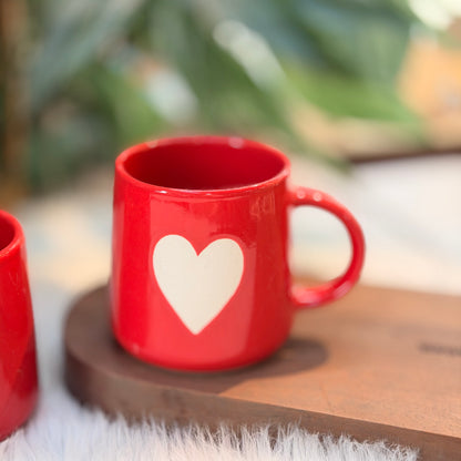 Red Heart Ceramic Coffee Mug