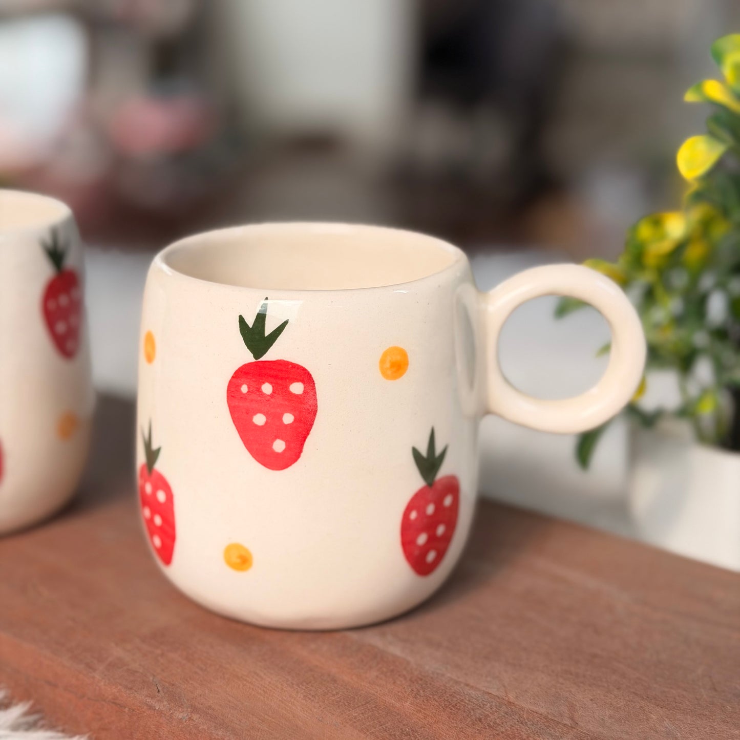 Handcrafted Strawberry Ceramic Mug – Cute Fruit Coffee Mug