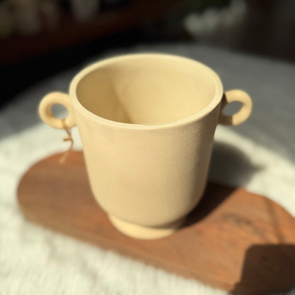 Minimalist Double Handle Ceramic Planter Pot