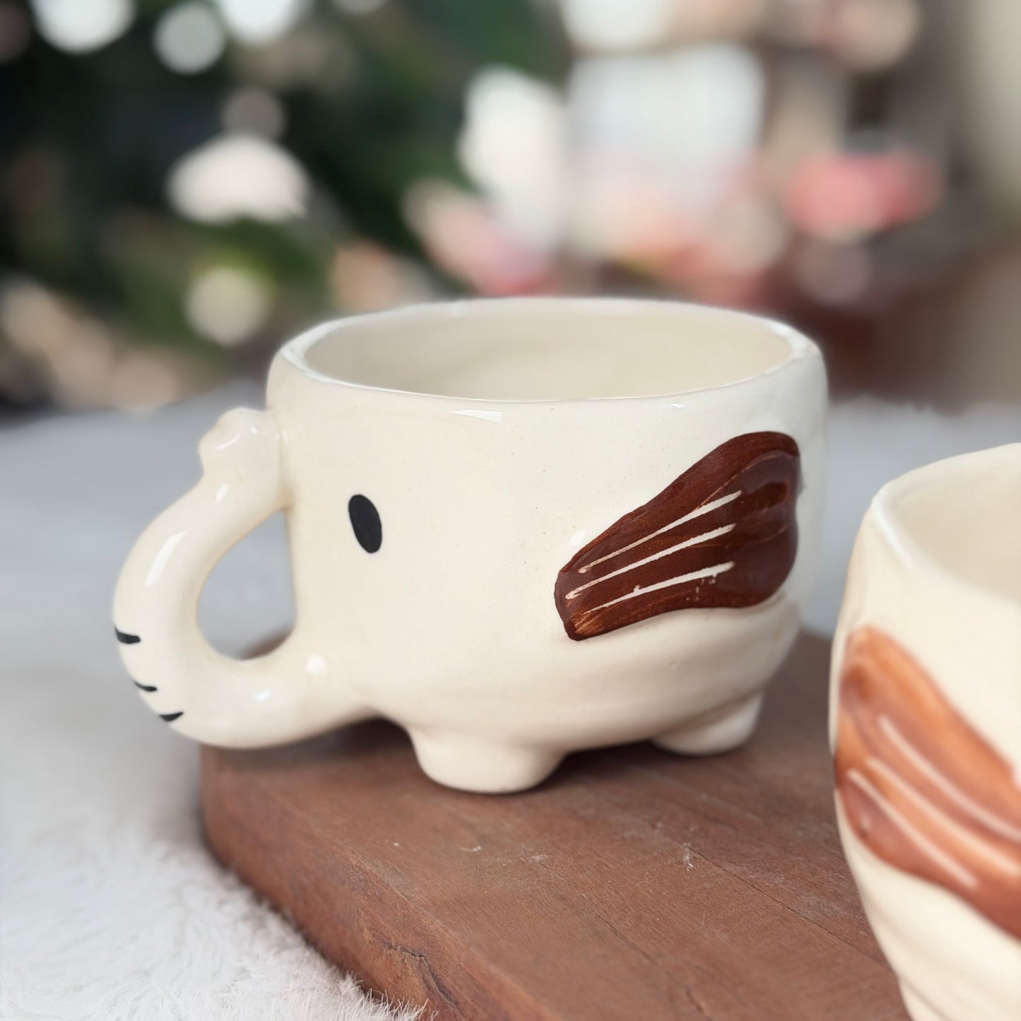 Handcrafted Elephant Ceramic Mug – Cute Animal Coffee Mug