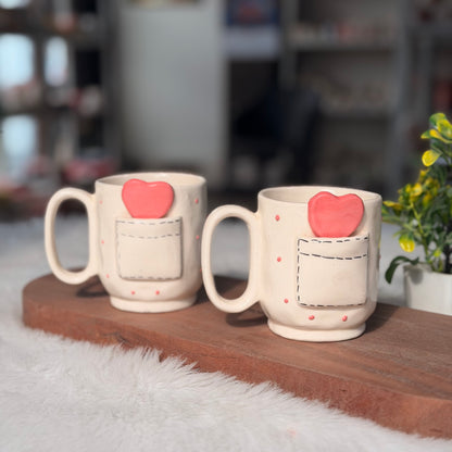 Handcrafted Pocket of Love Ceramic Mug