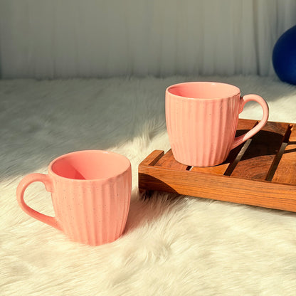 Blush Ribbed Ceramic Coffee Mug