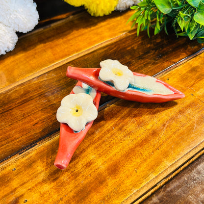 Red Leaf Incense Stick Holder ( pack of 1 )