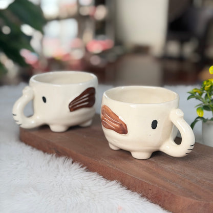 Handcrafted Elephant Ceramic Mug – Cute Animal Coffee Mug