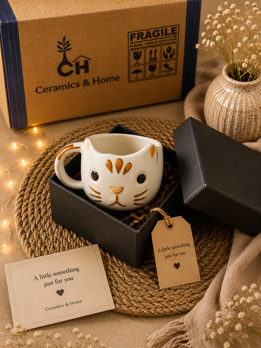 Whiskers Cat Handmade Ceramic Mug – Gift Edition