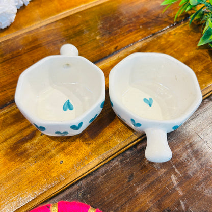 Light Blue Handle Dip Bowl ( pack of 1 )