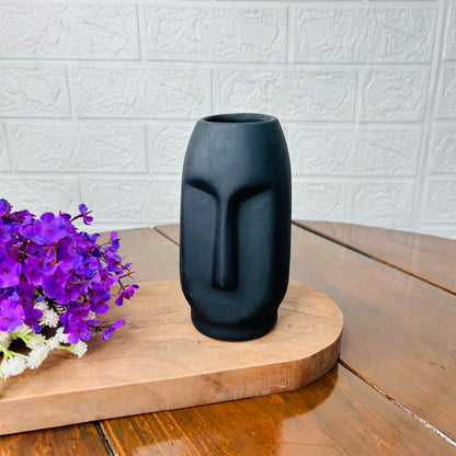 Monochrome Tribal Face Ceramic Vase Set