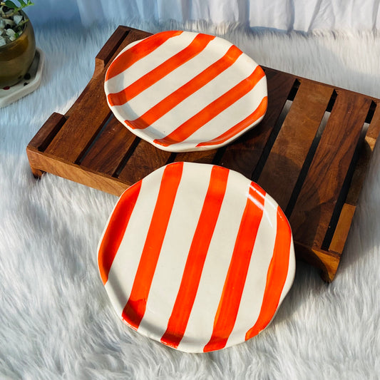 Orange Rush Hand-Painted Plate