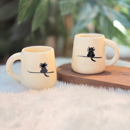 Black Cat Ceramic Mug – Minimalist Cat Coffee Mug (300 ml)